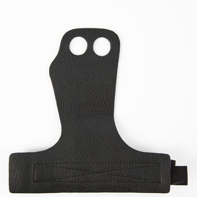 2-Hole Leather Lifting Grips Svart