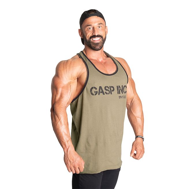 GASP Division Jersey Tank, Washed Green