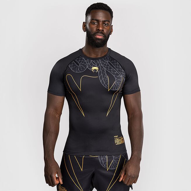 Serpenti Rashguard Kort Erme Svart Sølv Gull