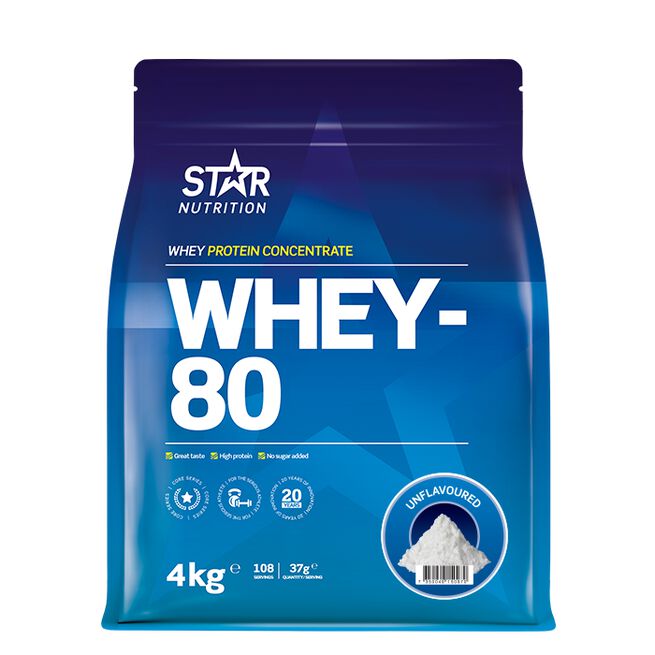 Whey-80 Myseprotein 4 kg Naturell