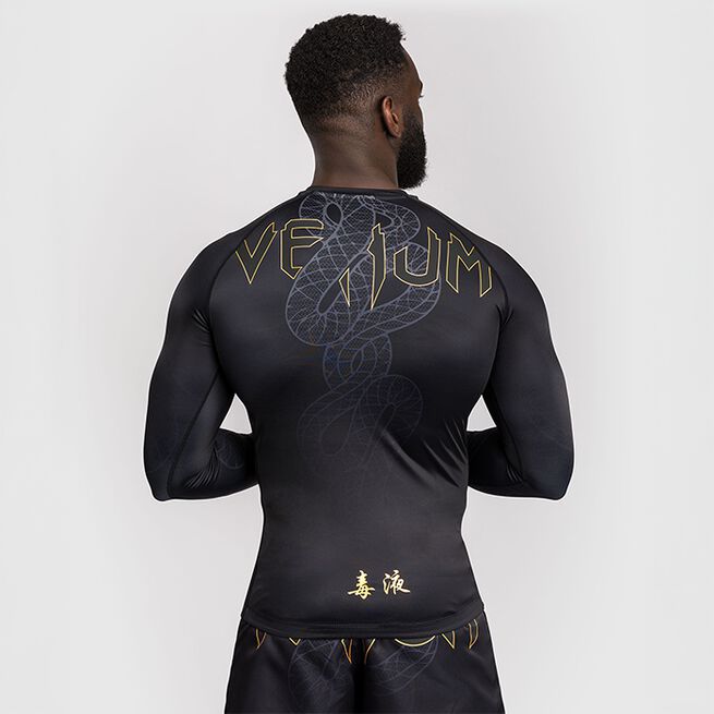 Serpenti Rashguard Lang Erme Svart Sølv Gull