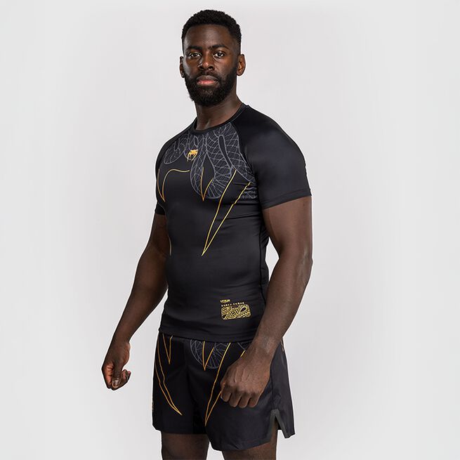 Serpenti Rashguard Kort Erme Svart Sølv Gull