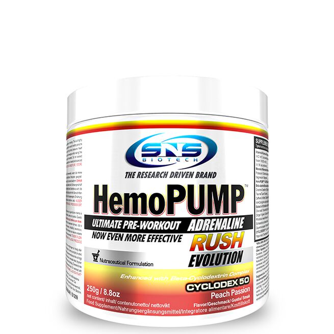 PWO Hemopump Adrenaline Rush 250 g Peach Passion