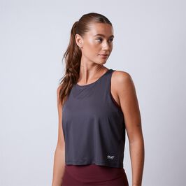 Lunar Cropped Tank, Dark Grey, L  Cropped Linne Grå