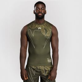 Venum Serpenti Rashguards Sleeveless Kaki/Bronze/Ivory, L  Serpenti Rashguard Ermeløs Khaki Bronse Ivory