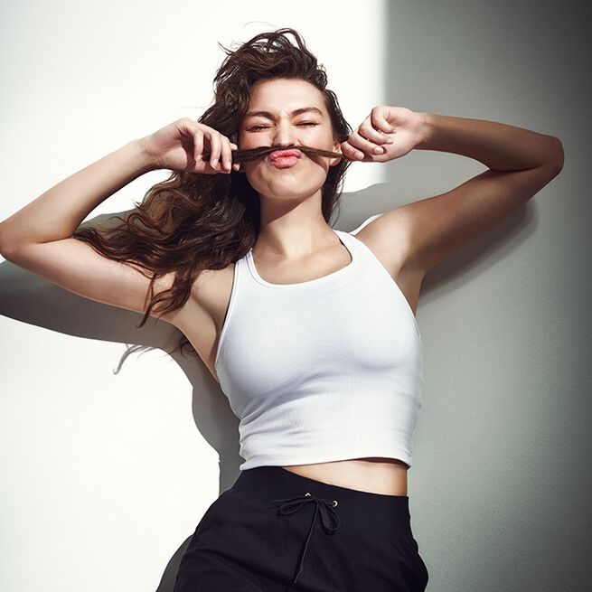 Crop Rib Racerback, White