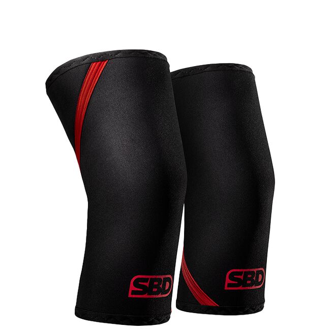 SBD Knee Sleeves, 7mm, Black/Red