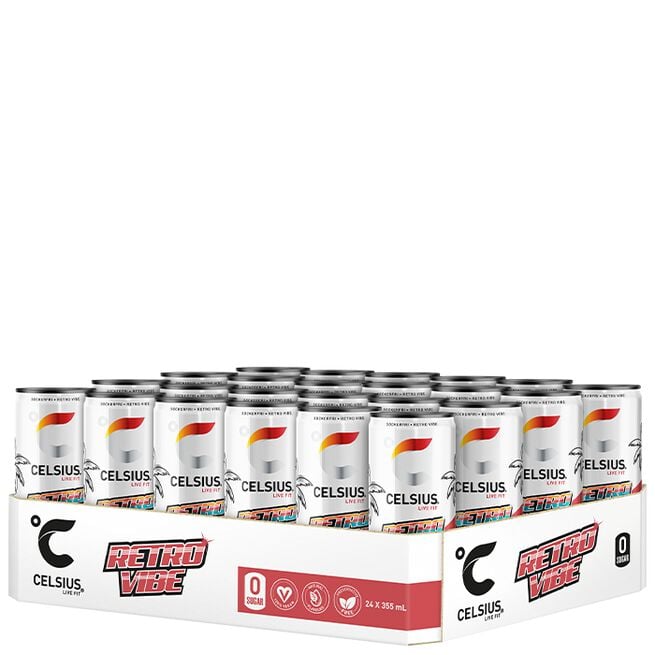 24 x Celsius Energidrikk 355 ml Retro Vibe - NEW