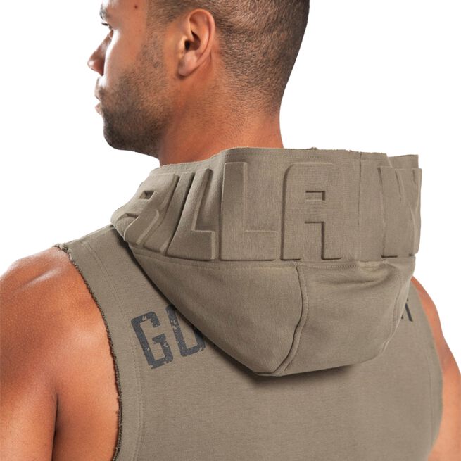 Marshall Sleeveless Hoodie, Army Green