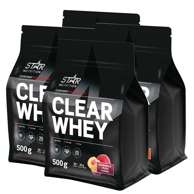 4 x Clear Whey Myseprotein 500 g