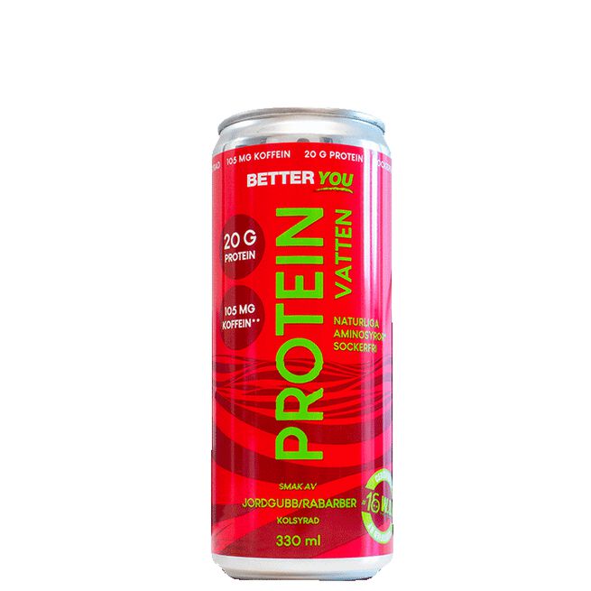 Proteinvann Koffein 330 ml Jordbær Rabarbra