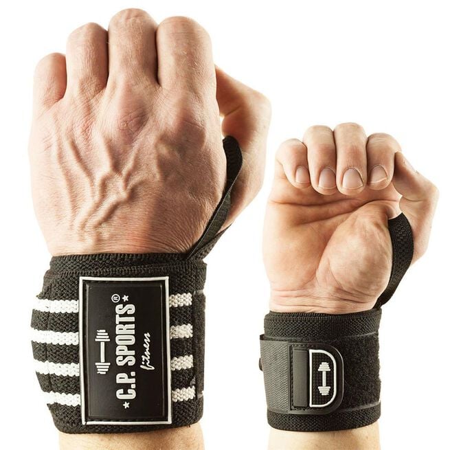 Strongman håndleddslindringer 50 cm Svart Hvit