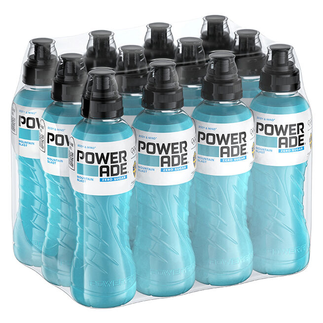 12 x Powerade ZERO Sportsdrikk 50 cl Mountain Blast Zero