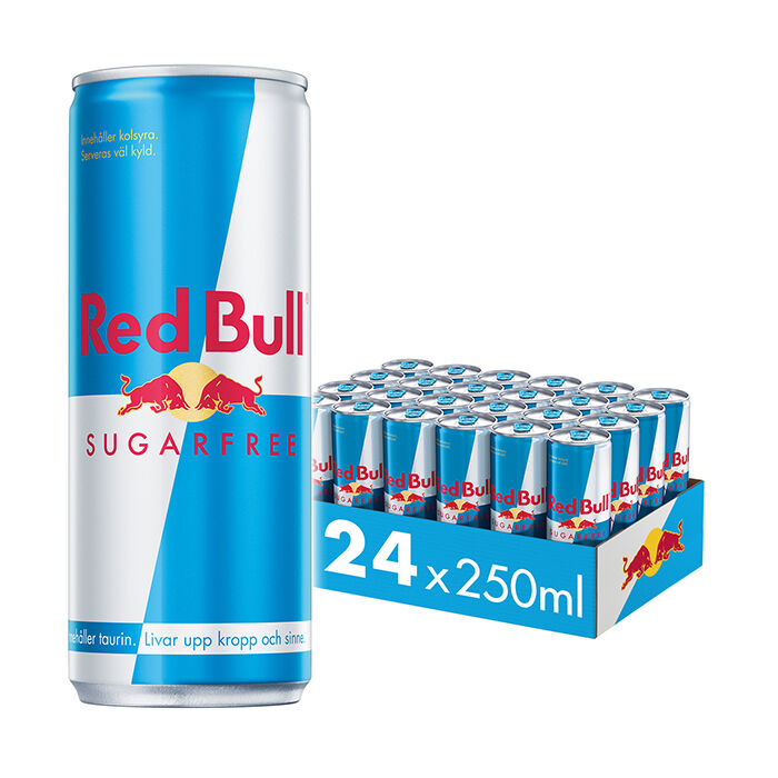 24 stk Red Bull Energidrikk Flaske Sukkerfri 250 ml