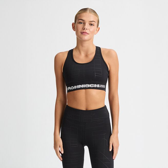 Emblem Emboss Sports-BH Svart