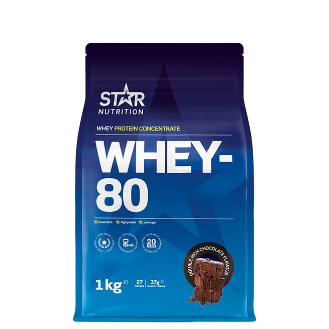 Whey-80 Myseprotein 1 kg Double Rich Chocolate