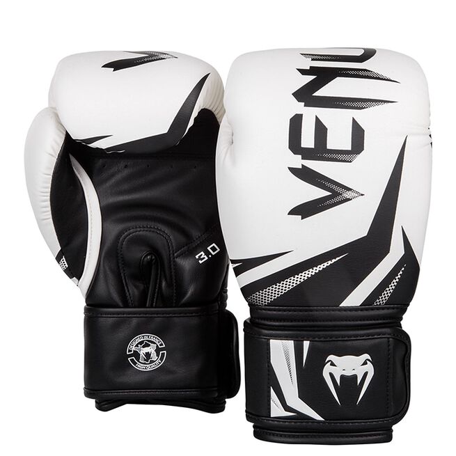Venum Challenger 3.0 Boxing Gloves, White/Black, 10oz 