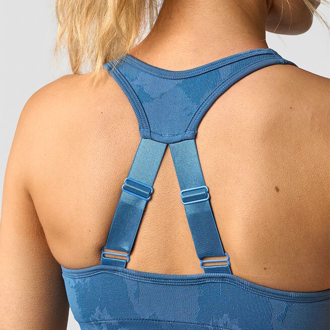 Camo Seamless Sports Bra, Light Teal