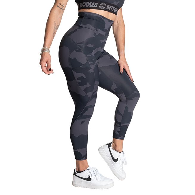 High Waist Leggings, Dark Camo