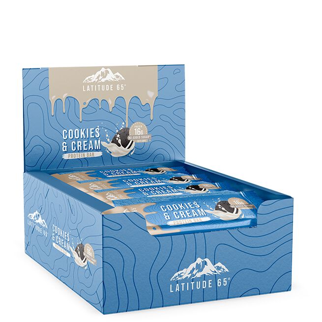 12 x Latitude 65 Protein Bar, 45 g Cookies & Cream