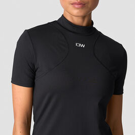 Contrast T-shirt Wmn, Black Contrast T-skjorte Svart