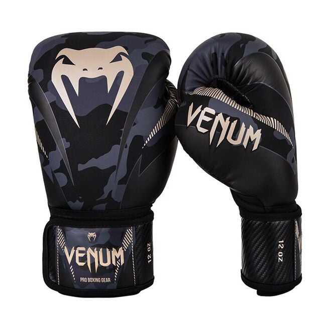 Venum Impact Boxing Gloves, Dark Camo/Sand, 10 oz 