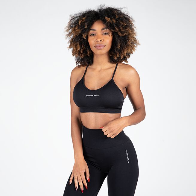 Quincy Seamless Sports Bra, Black