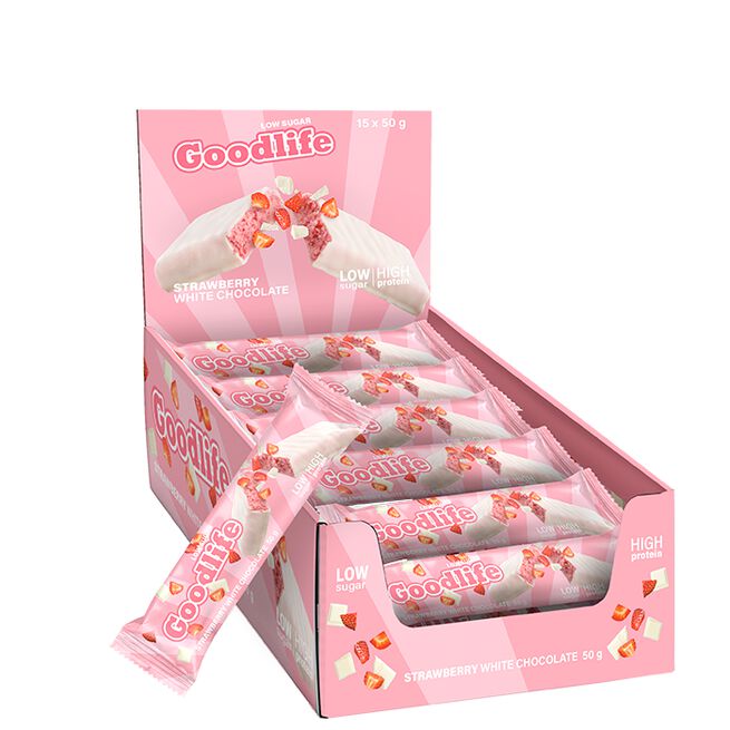 15 x Low Sugar Proteinbar 50 g Strawberry White chocolate