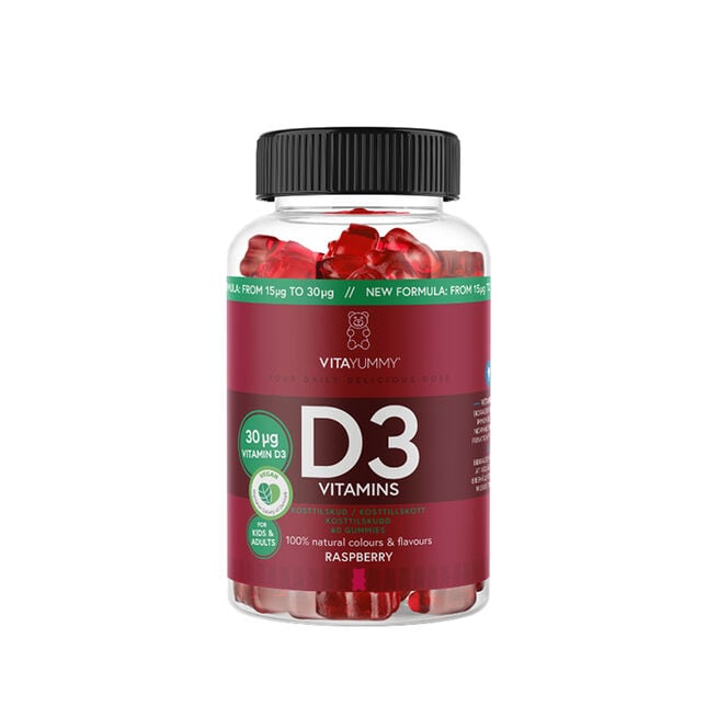 Vitamin D3 60 Gummies Bringebær