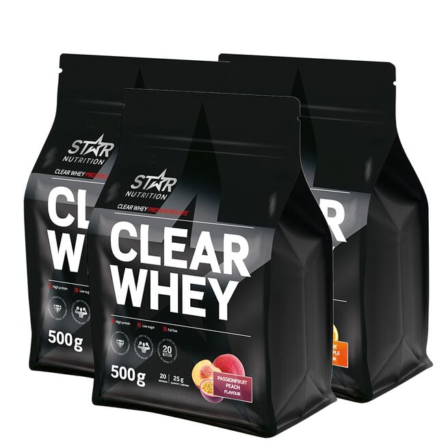 3 x Clear Whey Myseprotein 500g
