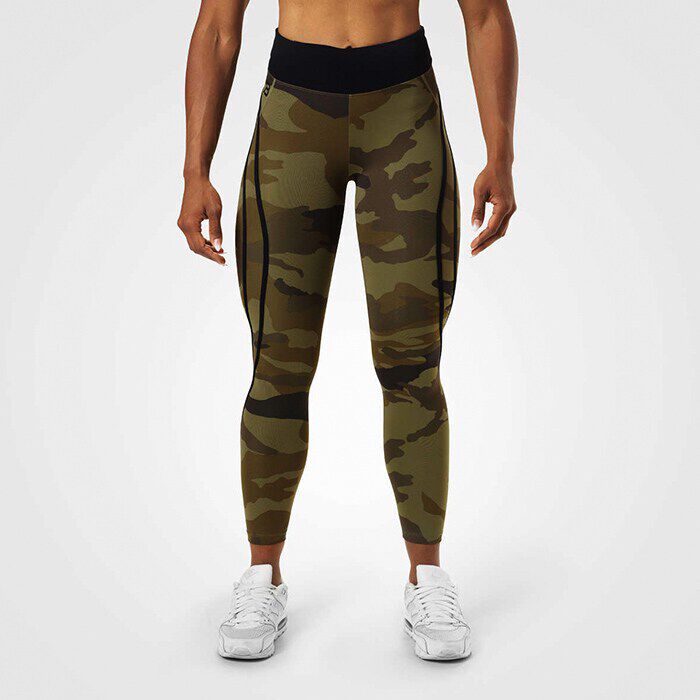 Camo High Tights, Dark green camo, XS 