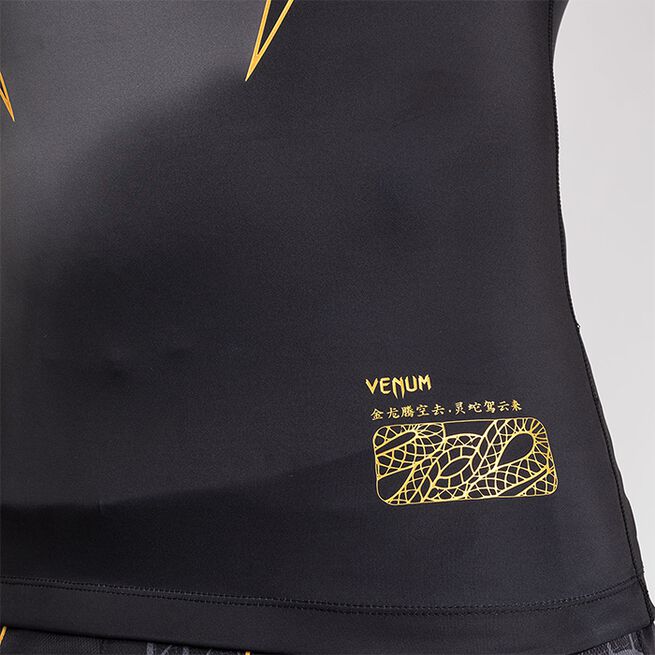 Serpenti Rashguard Kort Erme Svart Sølv Gull