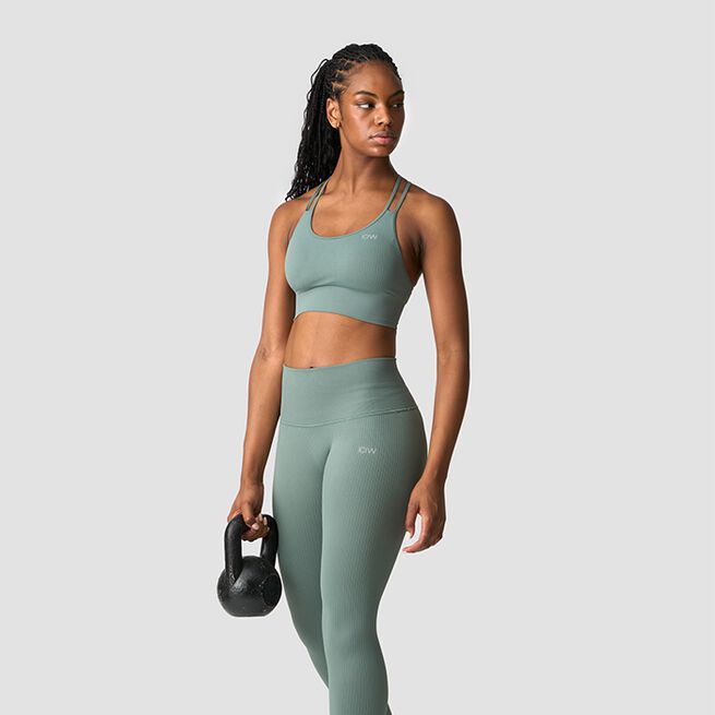 Ribbed Define Seamless Sports Bra, Racing Green