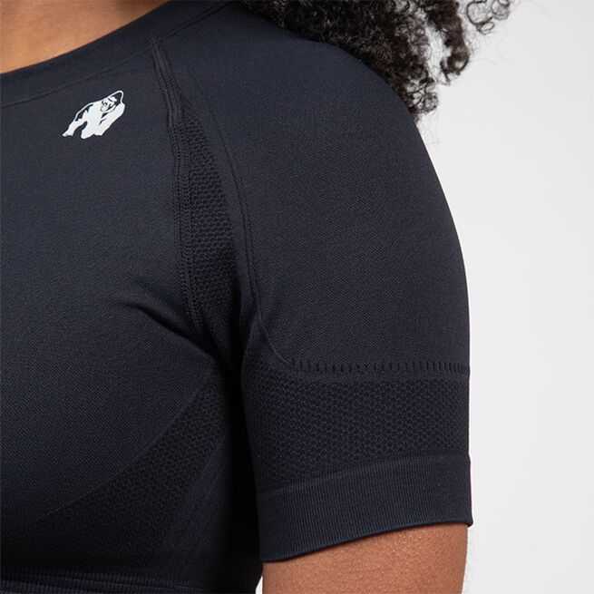 Whitney sømløs crop top svart