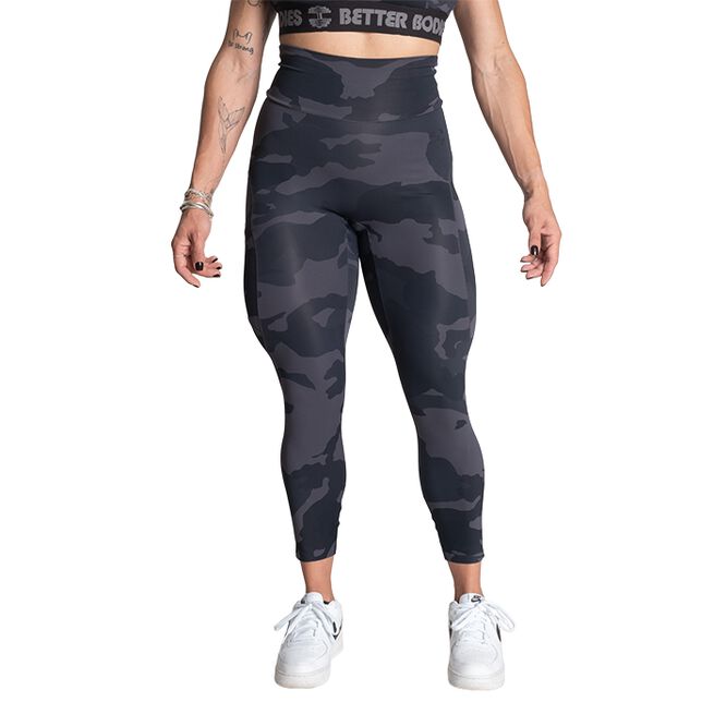 High Waist Leggings, Dark Camo