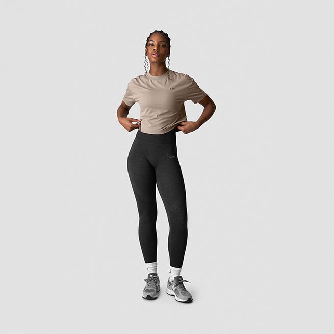 Everyday Cotton Cropped T-shirt, Greige