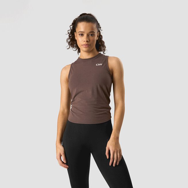 ICANIWILL Empowering Open Back Tank, Chestnut Brown