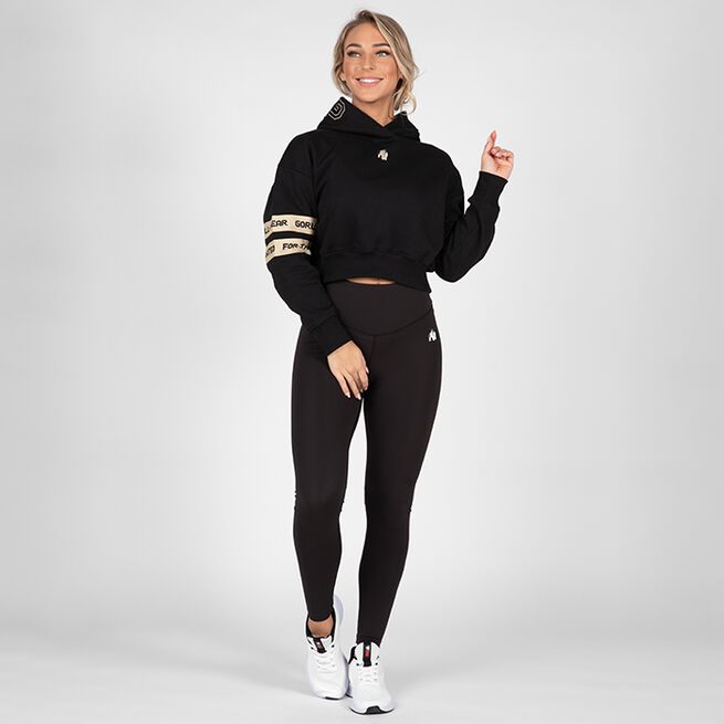 Tracey Cropped Hoodie, Black