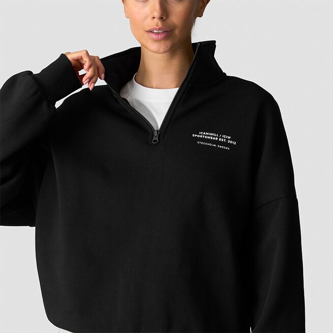 Everyday 1/4 Zip Crewneck Svart