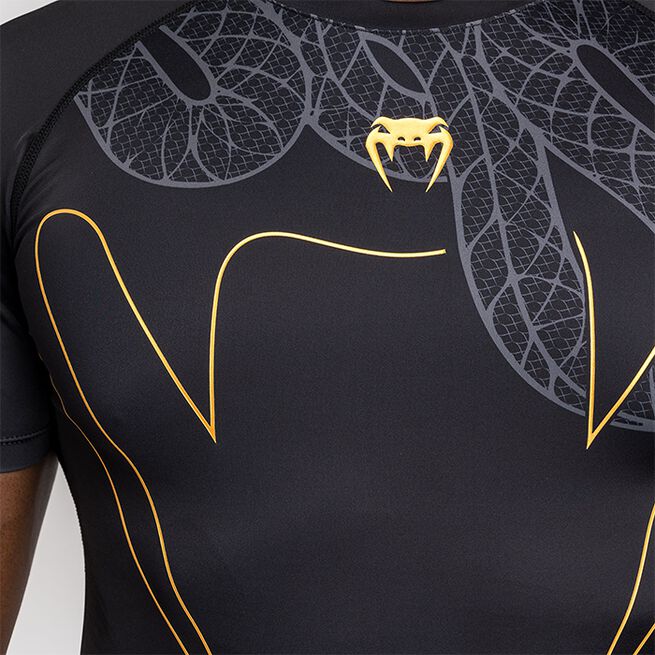 Serpenti Rashguard Kort Erme Svart Sølv Gull