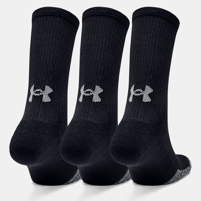 UA Heatgear Crew 3-pack Socks, Black, XL 