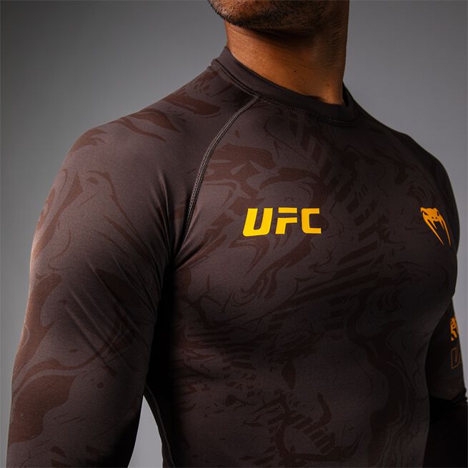 UFC Fusion Men's Performance Long Sleeve Rashguard Earthen Brown
