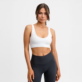 Seamless Deep V Bra, White, XS  Sport-BH Hvit