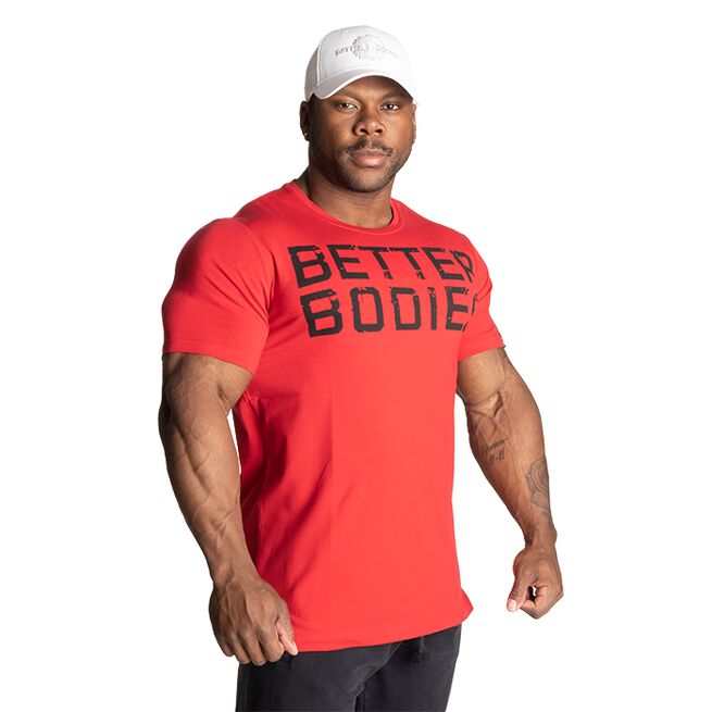 Better Bodies Basic Tapered Tee, Chili Red