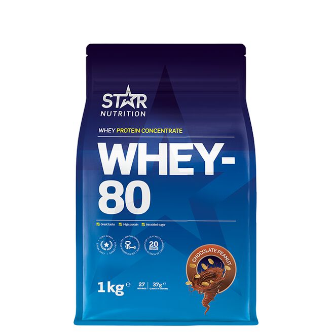 Whey-80 Myseprotein 1 kg Chocolate Peanut