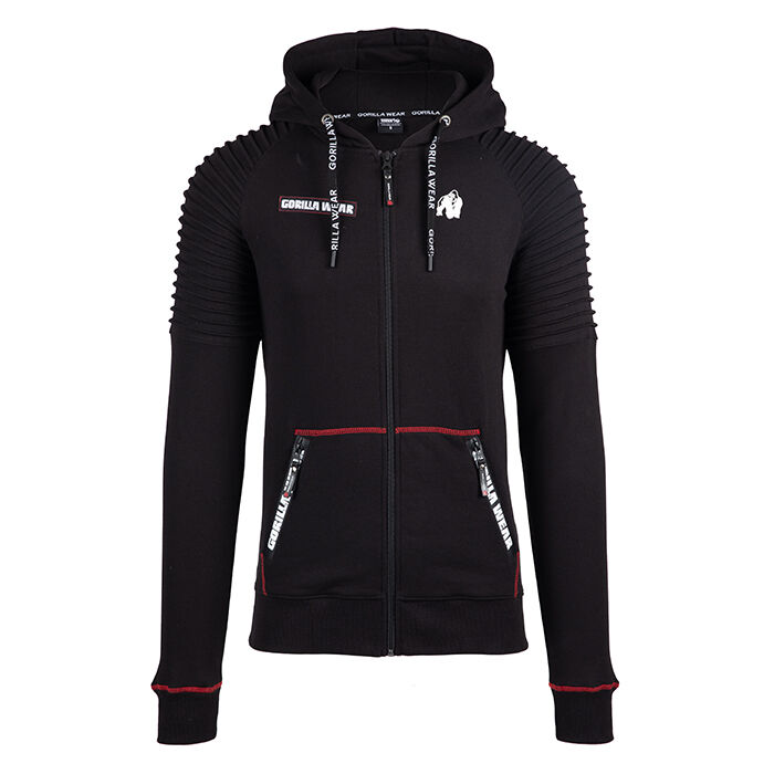 Georgia Zipped Hoodie, Black