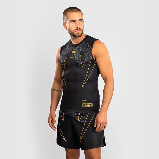 Serpenti Rashguard Ermeløs Svart Sølv Gull