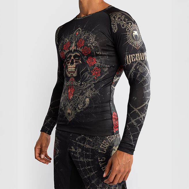 Santa Muerte 5.0 Langermet Rashguard Svart Gull