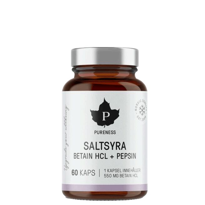 Saltsyre Betain HCL + Pepsin 60 kapsler