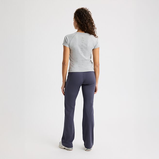 Flattering High Waist Pants, Dark Grey Plum